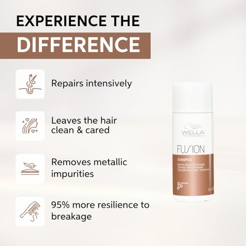 Image of WELLA PROFESSIONALS FUSION SHAMPOO Intense Repair Shampoo,50ml (Pack of 2)