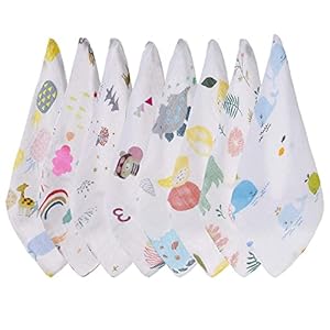 8Pcs Muslin Cloths Muslin Cloths for Baby Muslin Squares Baby Soft Face Towels for Facial Cleaning and Makeup Removal 30…