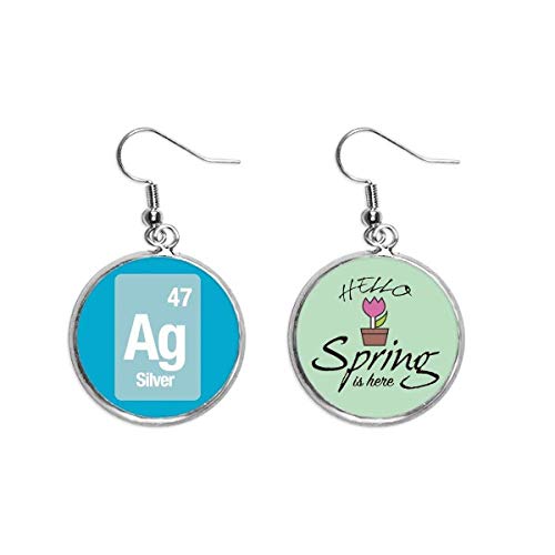 Pendientes de plata Ag con acabado de alta joyería científica y estética de primavera