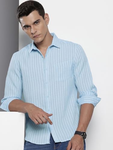 Image of The Indian Garage Co Men's Slim Fit Casual Striped Shirt