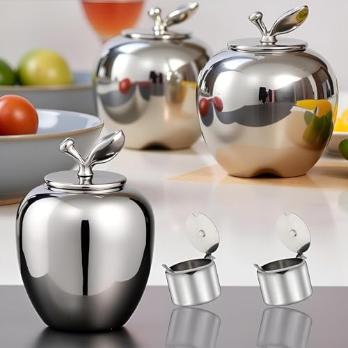Dwang 2Set Silver 285ml Stainless Steel Sugar Bowl with Spoon,Sugar Bowl Condiment Seasoning Pot Sugar Canister with Spoon - Portable Useful Practical Dinnerware - Image 6