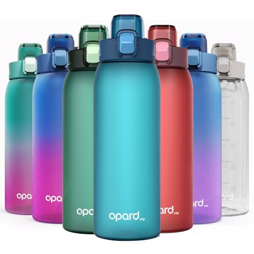 Opard 30oz Sports Water Bottle with Leak Proof Flip Top Lid BPA Free Tritan Reusable Plastic for Gym and Outdoor