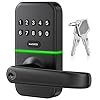 Smart Door Handle Lock with Keypad: Kucacci Keyless Entry Digital Knob for Front Door – Electronic Smart Lock with Keypad – Exterior Code Door Knob – Easy Installation
