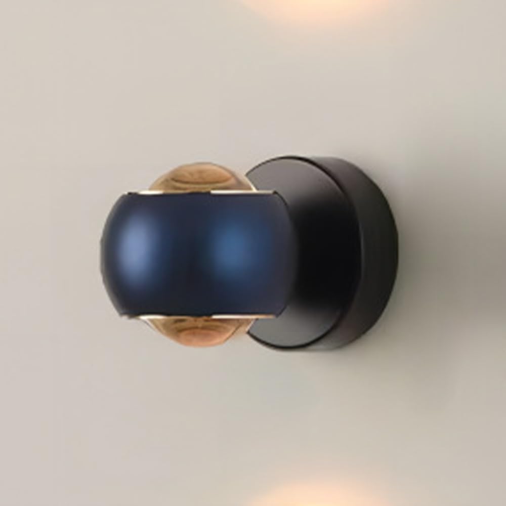 SXWNBIFH Indoor Modern Led Aluminum Wall Sconces, 7W Hardwired Wall Light with Rotatable Lampshade, Contemporary Wall Lamp for Bedroom Living Room Hallway Stairway(Blue)