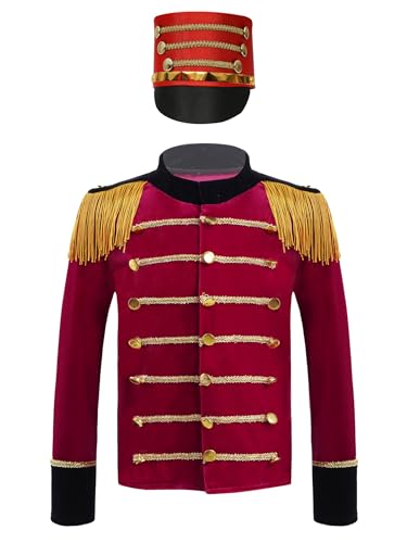 Kids Girls Boys Circus Ringmaster Gothic Steampunk Tailcoat Jacket Honor Guard Velvet Tops