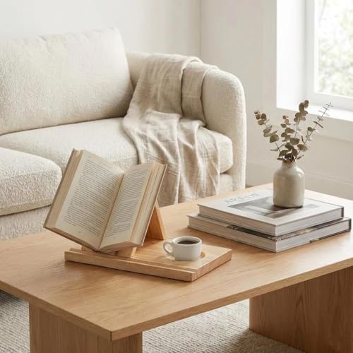 Buchständer Holz,Dreieckiges Lesepult,Geschenke für leseratten,für Bücher,Tablets und E-Reader,Lesen,Nachttisch und Bücherregal,Buchhalter für Schreibtisch