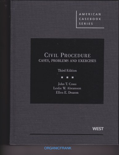 Civil Procedure : Cases, Problems and Exercises (American Casebook)