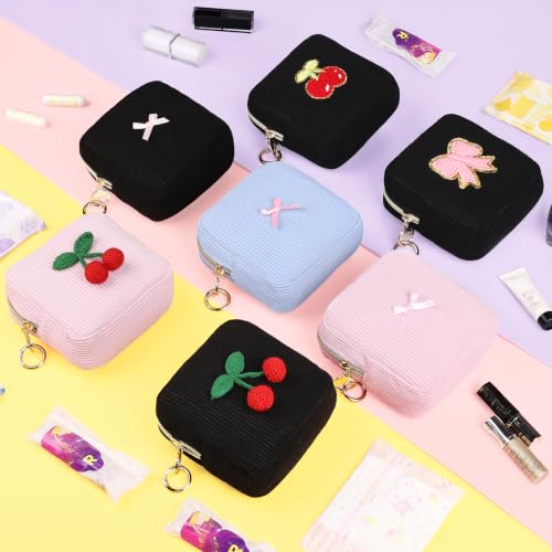 Image of Period Bag for Teen Girls, Corduroy Sanitary Napkin Storage Bag, Menstrual Pad Pouches Tampon Holder for Purse