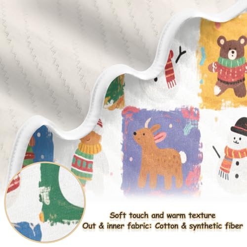 Custom Merry Christmas White Snowman Checker Blankets for Baby boy Soft para personalizado Animal Blanket for Girls or Boys 30x40in Manta personalizada para2