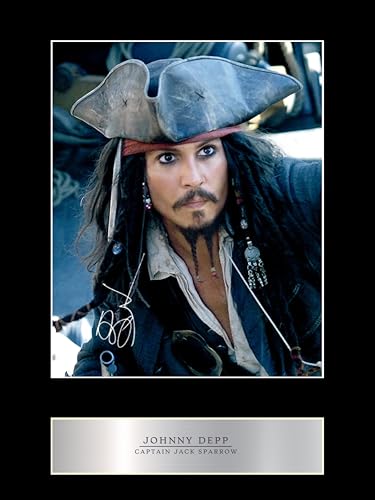 Johnny Depp Captain Jack Sparrow Signed 10x8 Photo Display