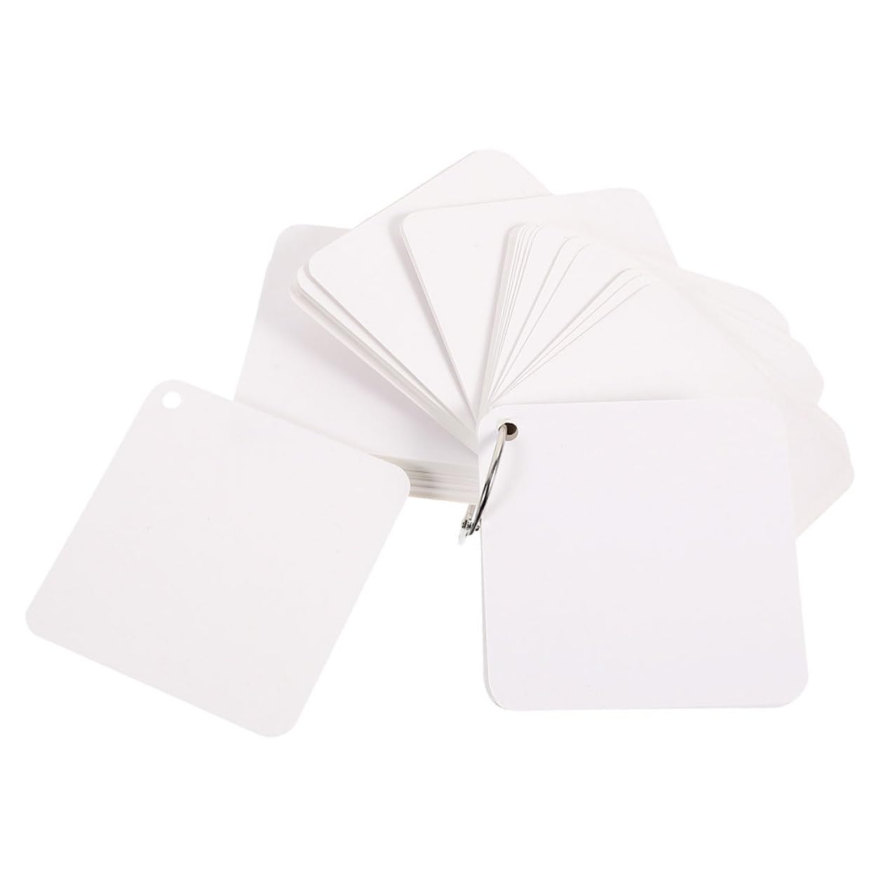 Leere Papierkarten 300 Blatt Weißes Papier für Notizen | 6 Ringe, Glatte Oberfläche, Leicht zu Beschreiben, Tragbar und Vielseitig für Selbstgemacht Karten