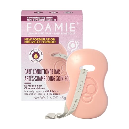 Foamie Conditioner Bar Hibiskiss I Acondicionador sólido para cabellos secos I Hidratación intensa sin apelmazar I Cuidado capilar vegano y sin plásticos I 45 gramos