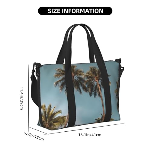 Travel Duffel Bag for Men Gym Bag, Tall Tropical Palm Trees Luggage Bag with Shoulder Strap, Large Gym Tote Bag for Women, Weekender Overnight Bag, Foldable Carry on Bag for Airplane3