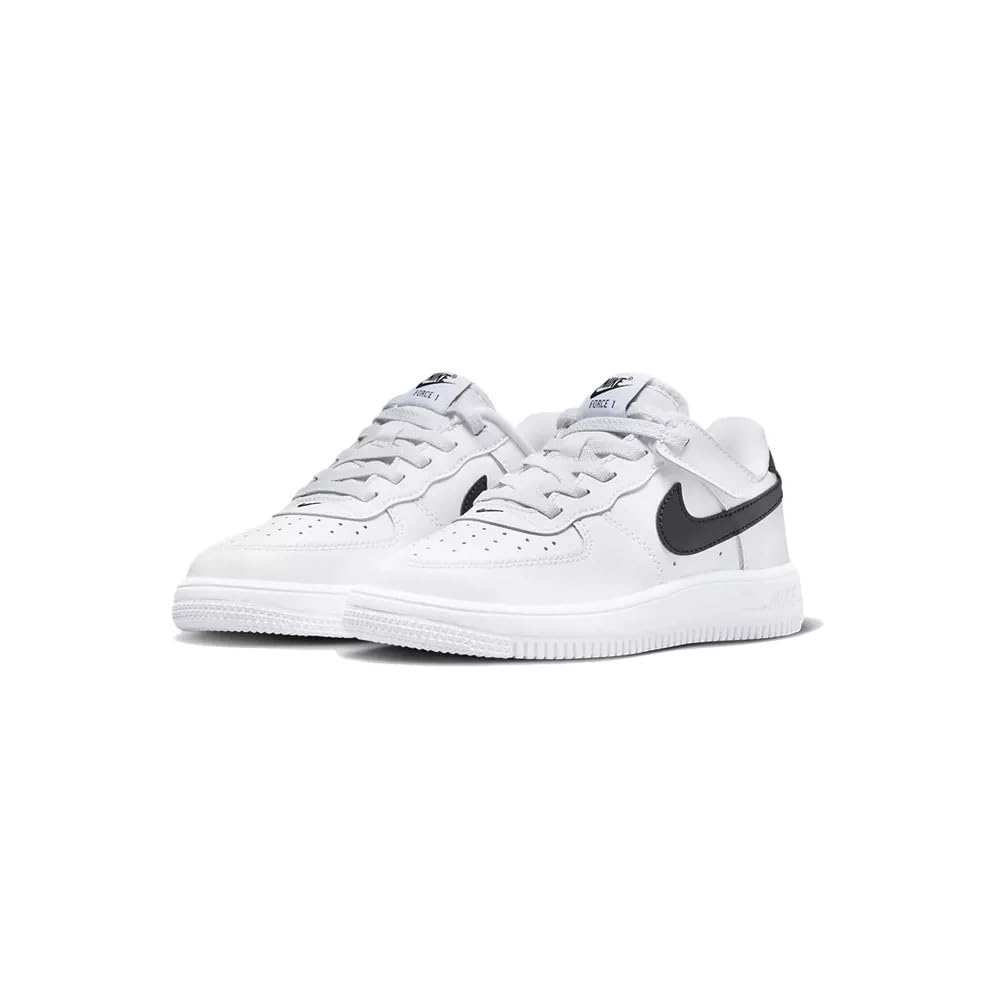 Nike Force 1 Low EasyOn Little Kids' Shoes (FN0237-101, White/Black) Size 11