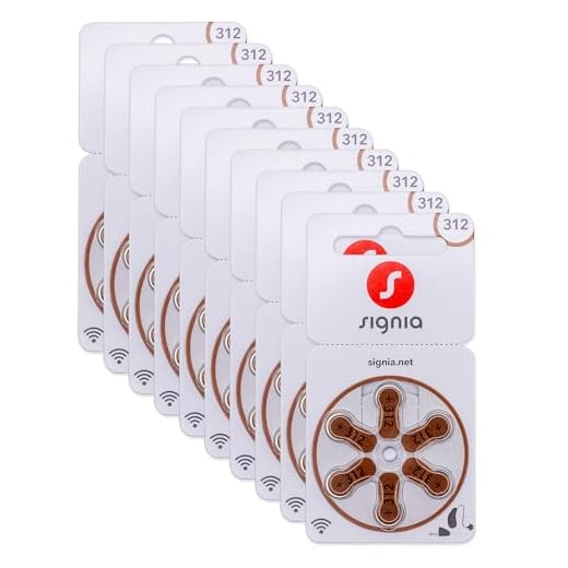 Siemens-Signia Hörgerätebatterien Typ 312 braun, Batterien für Hörgeräte 60 Stück Vorratspack, Made in Germany, inkl. GRATIS Reinigungstuch, Wireless Approved, quecksilberfrei