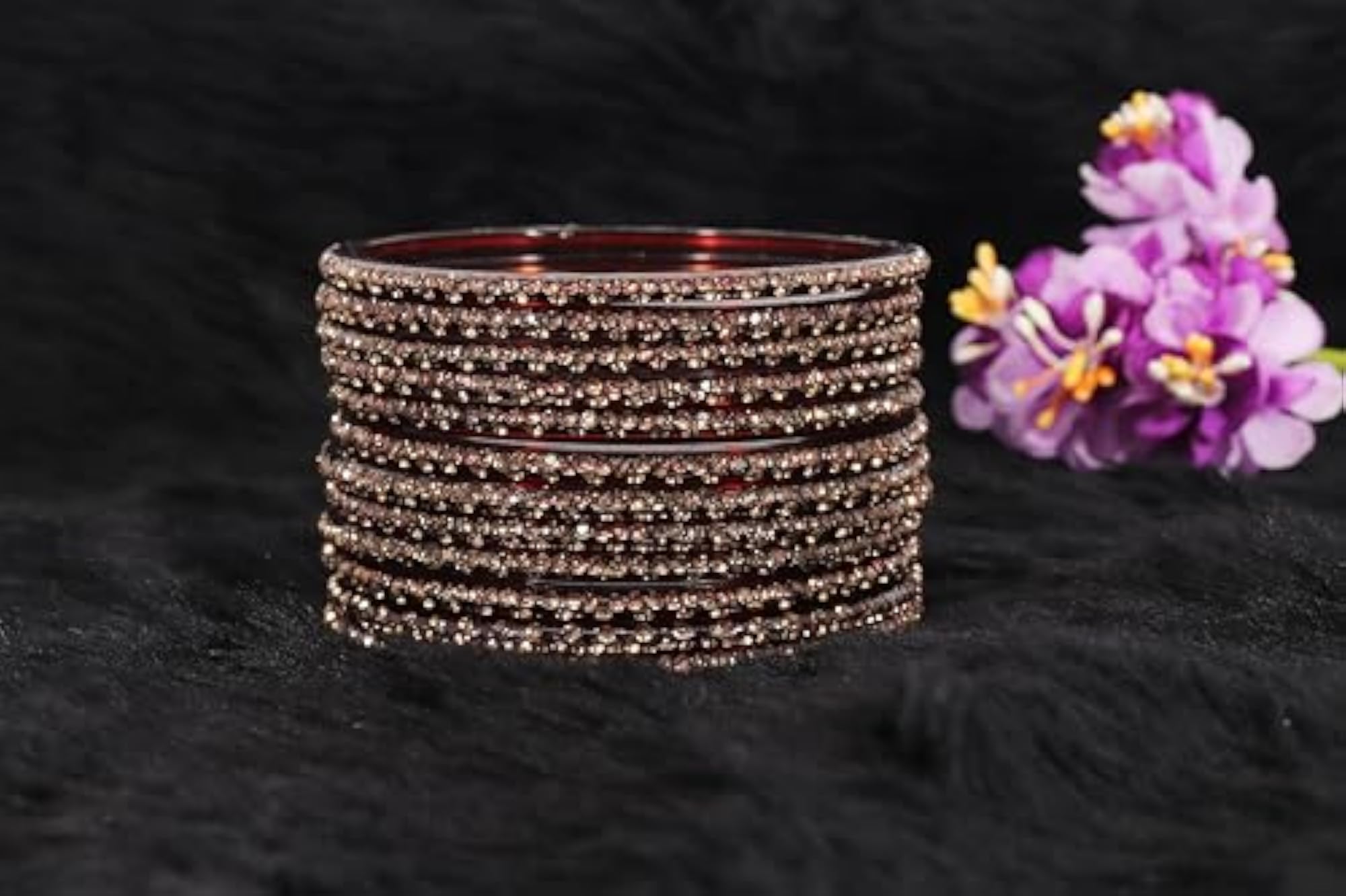Glass Bangles with Diamond Stone Chudi Set- LV_KS4--2.4