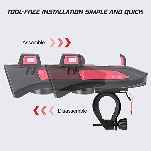 Sunbaca 4 EM 1 Multifuncional Luz da bicicleta Luz da buzina da bicicleta com suporte para celular 2