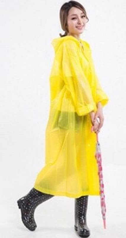 Image of AUGEN By Visions India Women EVA Waterproof Transparent Rain Coat Hooded Outdoor Water Resistant Portable Raincoat Suit for Unisex EVA Rain Coat (Free Size)