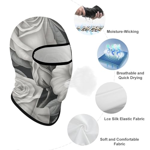 Balaclava de Patrón Rosa Gris para Hombres y Mujeres con Protección UV, para Deportes al Aire Libre, Esquí y Camping miniatura 3