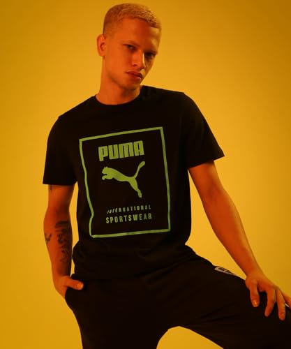 Image of Puma Men's Cotton Essential Box Graphic Print Slim Fit Tees