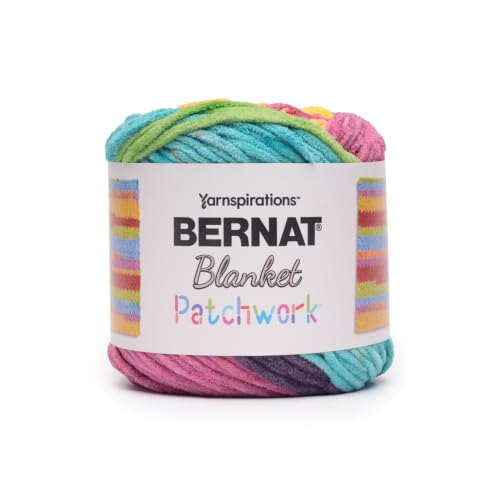 Image of Bernat Blanket Patchwork Yarn for Crocheting Soft, Prism Splash, 2-Pack | #6 Super Bulky Yarn, 100% Polyester, Soft Crochet Yarn for Blankets, Knitting & DIY Crafts, 220yds, 300g /10.5oz per skein