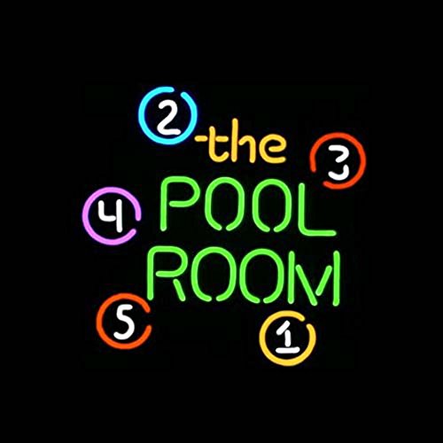 The Pool Room Real Glass Neon Light Sign Home Beer Bar Pub Recreation Room Game Room Windows Garage Wall Store Sign (17"×14" Large)