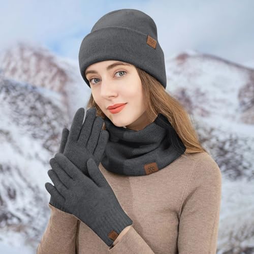 Ensemble bonnet écharpe femme de qualité supérieure doublure molleton