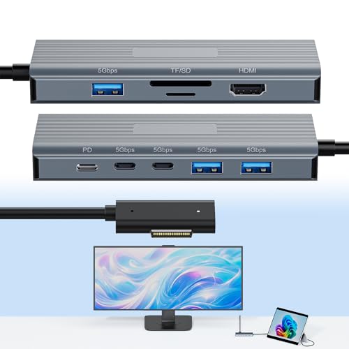 Microsoft Surface Dock 2 10-in-1 Surface Pro Docking Station mit 4K@60Hz HDMI Ethernet SD/TF USB 3.0 USB-C & 100W PD für Surface Pro 12/11/10/9/8/X/7/6/5 Surface Laptop Surface Go Surface Book