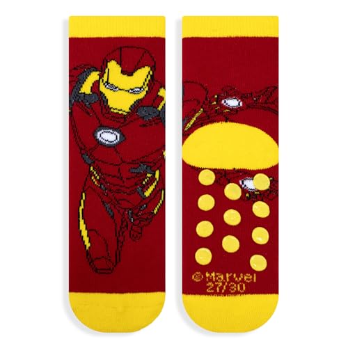 Calzini antiscivolo per bambino Avengers, in spugna invernale con stampe di Capitan America, Iron Man o Hulk. Disponibili in 3 varianti.