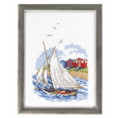 Kit de broderie au point de croix voiliers Permin pour créer un tableau de mer