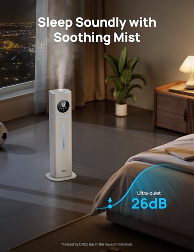 Image of DREO 11L Smart Humidifier Large Room 700 ft, Humidifiers for Bedroom, 100H | 26dB Quiet, Auto Mode, APP & Remote Control, Clean Tank Technology, RGB Light, Aroma Box, Cool Mist Humidifier HM735S, Blue