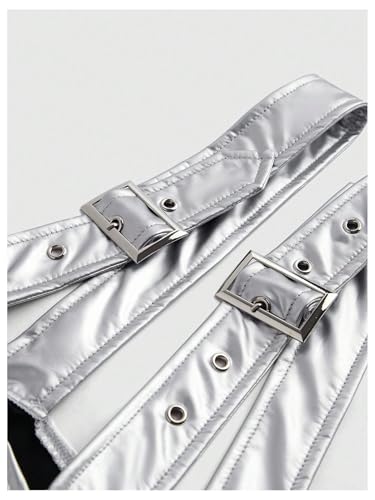 Floerns Women's Y2k Lightweight Jacket Buckle Cut Out Long Sleeve Going Out Crop Tops3