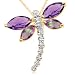 10K Yellow Gold Amethyst and Mystic Topaz with Diamond Dragonfly Pendant Necklace, 18"