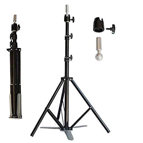 VIVIAN Metal Adjustable Mannequin Head Tripod Stand Salon Hair Hairdressing Training Display Stand Holder Dummy Wig Head Tools Accessories.,Pack of 1 2