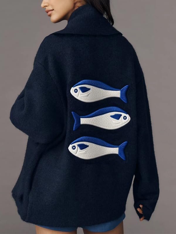 Women Cute Graphic Chunky Cardigan Long Sleeve Button Down Knit Sweater Top Cropped Fall Winter Knitwear Cardigan2