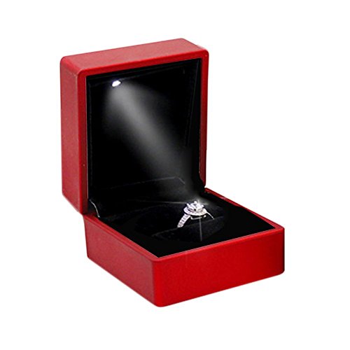Preisvergleich Produktbild Schmuckkästchen Schmuck Ringschachtel Box Anhänger Ringbox mit LED-Licht