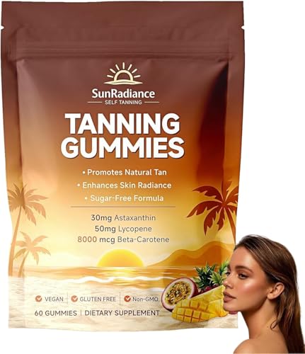 Tanning Gummies,Tanning Gummies for Women, Astaxanthin, Beta Carotene with Vitamins C & A, Radiant...