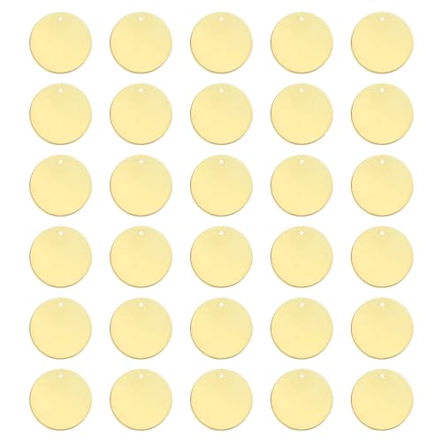 Etiquetas de latón perforadas de 25 mm para un grabado limpio y colgantes duraderos