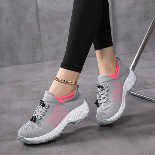 Women Dressy Comfortable Comfort Wear Shoes Orthopedic Sneakers Breathable Comfy Cloud Breathe Mesh Sock Fashion Sneakers Slip on Sneaker Ladies Athletic Shoe Orthowear Shoes Thick Bottom2