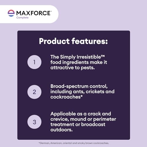 Image of Maxforce Complete Granular Insect Bait 8 oz | for Indoor and Outdoor Perimeter Use | Delayed Kill for Colony Control | Effective Against Ants, Roaches, Silverfish, Earwigs, and Other Crawling Insects