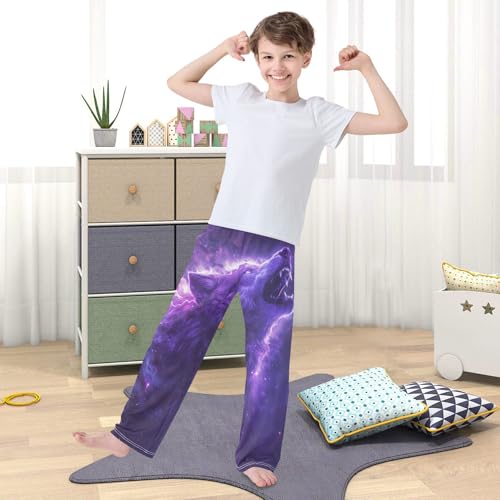 Pajama Pants Wolves with Lightning Long Sleep Pants Lounge Bottoms3