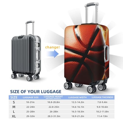 Luggage Cover Dustproof Anti-scratch Suitcase Cover Elastic Washable Suitcase Protector Basketball Luggage Cover Sleeve Fashion Travel Baggage Covers Fit 18-32 Inch Luggage Accessories3