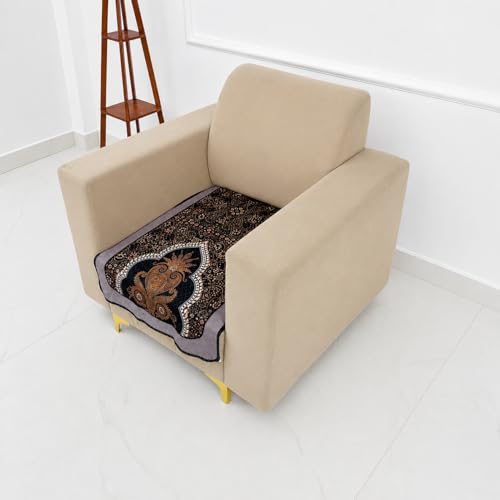 Image of Homerz Premium 'Maharaja Paradise Series' Sofa Cover | Net Fabric Sofa Cover | Washable, Anti-Dust Backed & Wrinkle Resistant Cover (Sheesh Mahal, 1 Seater, Only Seat Cover)