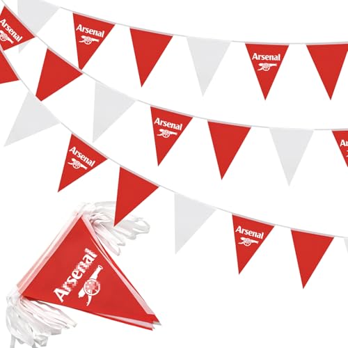 20M 52Pcs Red White Bunting Arse-nal Bunting for Arse-nal Football Party Outdoor Garden Decoration