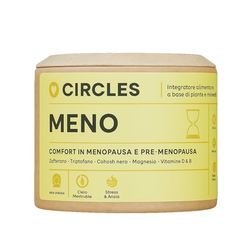 Circles MENO - Cura Premenopausa e Menopausa - Integratore alimentare a base di erbe e minerali - Accompagna la transizione e le variazioni ormonali - Vegan - 60 capsule