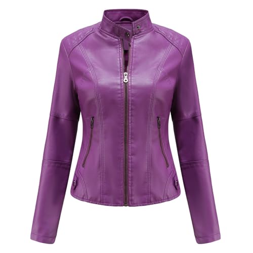 Chaquetas Mujer Cazadora Cuero Mujer Chaqueta Vestir Ante Negra Fina Ropa Chaqueton Abrigo Corto Mangas Polipiel Cazadoras Vaqueras Encerada Impermeable Moto Piel Sintetica XXXXXXL Primavera Verde