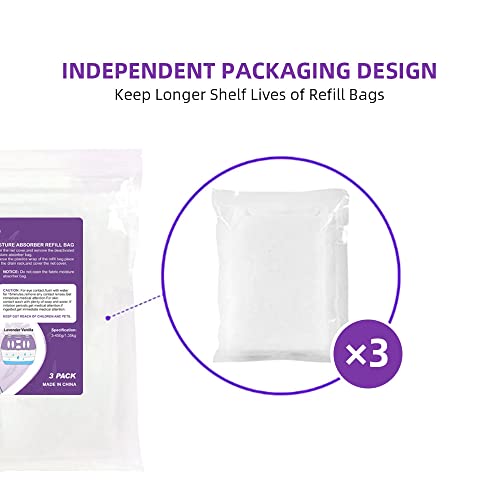 Canager Large Capacity Moisture Absorber Refill Bag - 16 Oz 3 Packs, Lavender Vanilla, Individual Packaging, Easy To Replace, Absorb Excess Moisture And Create Fresh Air. #TOP3