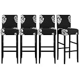 Lellen Jacquard Bar Chair Stool Cover - 4 Pack Stretch Chair Slipcover Pattern for Short Swivel...