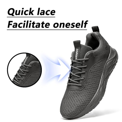 Image of DLWKIPV Men's Walking Shoes Running Sneakers Sports Athletic Workout for Gym Shoes Casual Comfortable Breathable Fashion Dark Gray US 10