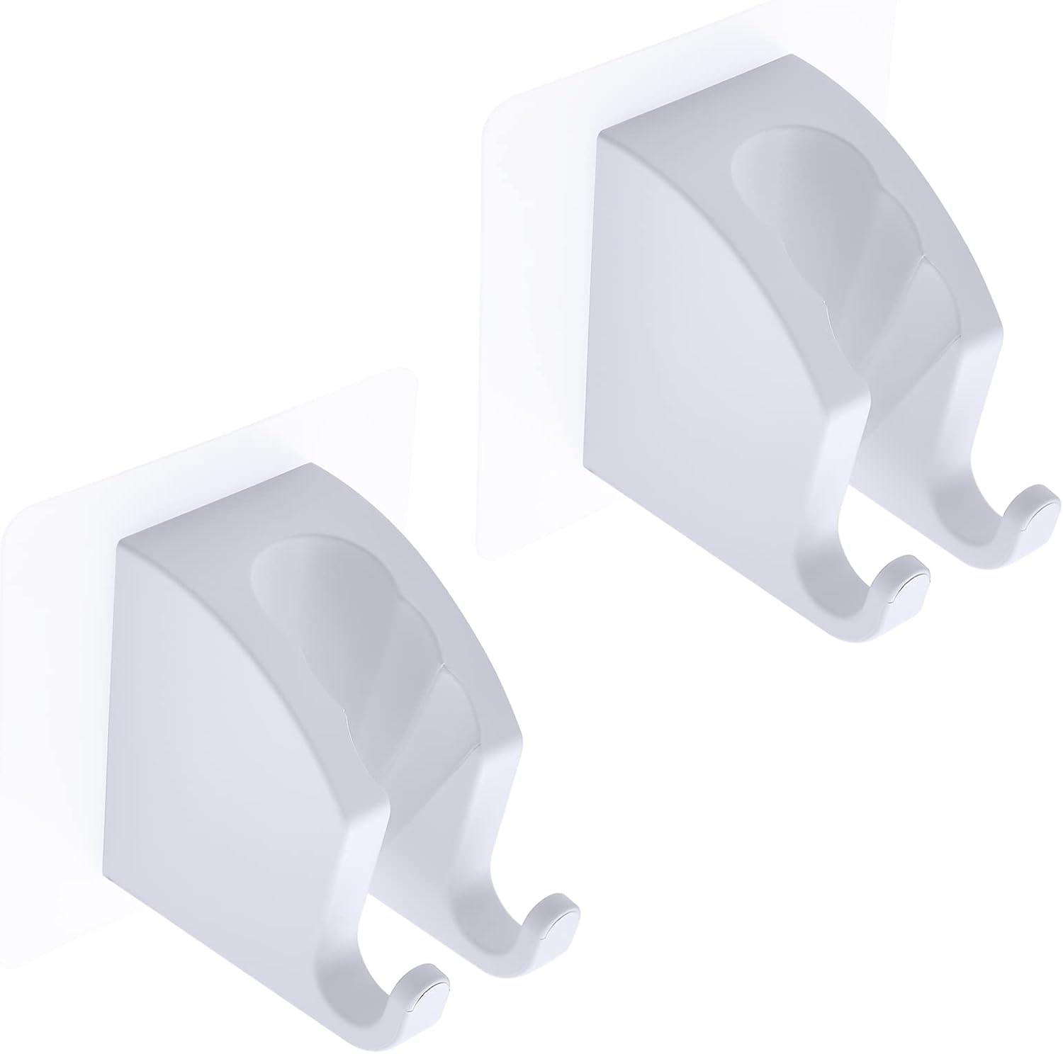 JONKEAN Paquete de 2 soportes para cabezal de ducha de mano con 2 ganchos para colgar, soporte adhesivo fuerte para cabezal de ducha, soporte